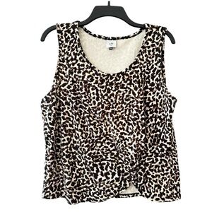 Cabi Knotty Leopard Print Tank Top Style# 5759 Size Medium